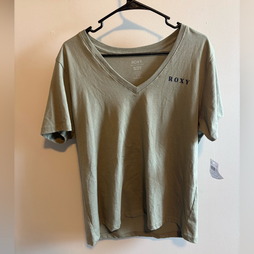 Roxy Olive Short Sleeve V-Neck Tee